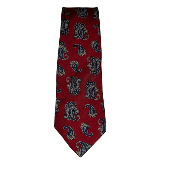 Mark Alexander Classic Red Paisley Silk Tie Luxury Designer Necktie - Picture 1 of 4